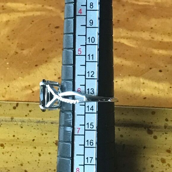 Natural Black Spinel Sterling Silver Infinity Ring Size 6 - Picture 6 of 9